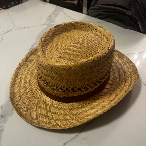 Men's Classic Brown Straw Fedora - Picture 1 of 5
